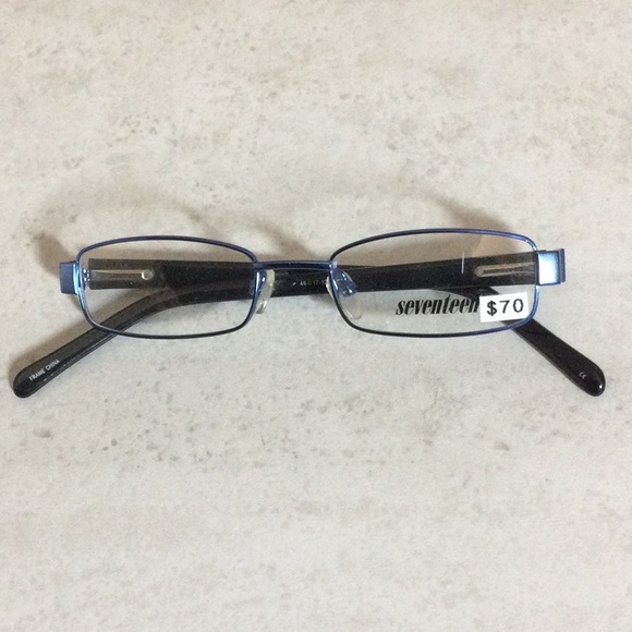 NWT Seventeen royal blue retro metal eyeglasses new old stock - Picture 2 of 16